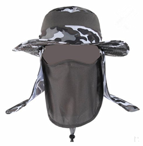 Preisvergleich Produktbild DDPP Sonnenhuthut der Sommerhutmänner Im Freien Sonnenblende-Tarnungsfischerhut Große Schädelsonnenhutmoskito-Fischen-Kapp...
