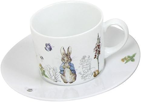 BEATRIX POTTER PETER RABBIT BLUE GREY WHITE PORCELAIN TEA CUP & SAUCER