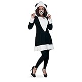 NEU Damen-Kostüm Kleid Panda, Gr. 36, schwarz-weiß