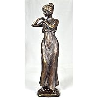 Skulptur einer Frau, zarte Figur Statue, Kaltguss-Bronze