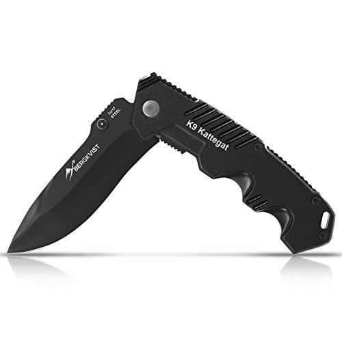 BERGKVIST Klappmesser extra scharf | Mattschwarzes Outdoor Survival Taschenmesser | Kompaktes Einhandmesser mit Edelstahlklinge & Aluminiumgehäuse | Ideal einsetzbar für Freizeit, Arbeit, Wandern & beim Camping - 8