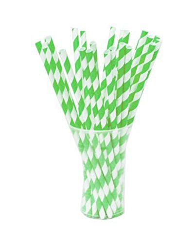100Stück Trinkhalme Papier,Strohhalme gestreift, Wiederverwendbar