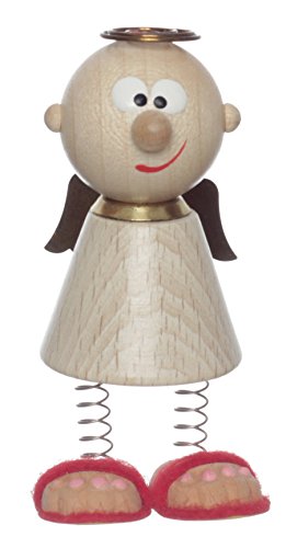 1 x Autofahrerschutzengel Charly mit Spiralfederbeinen zum Aufstellen (weiss)