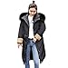 Produktbild Damen mit Kapuze Baumwolle Jacke Mantel Frauen Winter Warme Langer Abschnitt Slim Fit Freizeit Pelzkragen Winterjacke Daunenjacke Parka Outwear Weihnachten Ladenangebot (2XL, Schwarz)