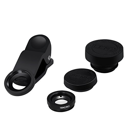 Obiettivo di macchina fotografica cellulare, Lenti Smartphone Breett universale staccabile 180 Â° Fish-eye grandangolare+obiettivo+Micro Lens 3-in-1 Easy-Use Camera Kit Lens per iPhone, iPad, Samsung Galaxy S3 S4 S5 S6 Note 3 2 1, Sony, HTC, Sony Xperia, Huawei lavoro con piÃ¹ smartphone e tablet con la macchina fotografica piatto