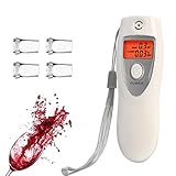 Tamaño: 102 x 34 x 18 mm Digital Alcoholimetro Homologado, Profesional Portátil Probador de Alcohol con Pantalla LCD 5 Boquillas
