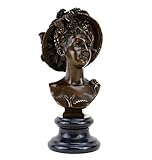 Lieferzeit 1-3 Tage Kunst & Ambiente - Porträtbüste aus Bronze - Jugendstilfigur Dame - signiert Carrier-Belleuse - Höhe: 26 cm - Marmorsockel - Büste