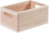 Compactor Caja de madera (pino natural, personalizable), color beige