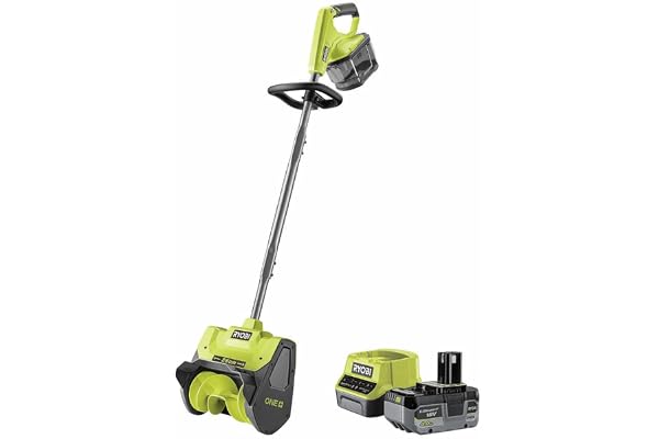 RYOBI - Fraise à Neige sans Fil 18V One+ RY18ST25A-140 – 1 Batterie 4Ah - Largeur de Déblaiement 25cm, Poignée Repliable, Compacte et Légère – Neige Fraîche, Allées, Terrasse,