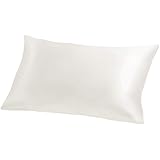 ElleSilk 100% Silk Pillowcase, 22 Momme, the Highest Grade Mulberry Silk, Natural Dye, Hypoallergenic, 50 x 75cm, Queen, Ivor
