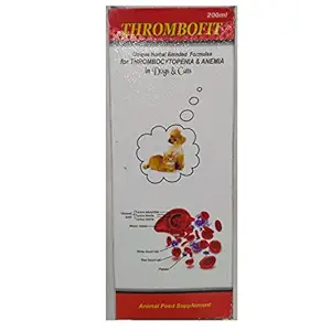 PAWSTIVELY PET CARE Thrombofit Unique Herbal Blended Tonic for Thrombocytopenia and Anemia in Dog and Cats (200 ml)