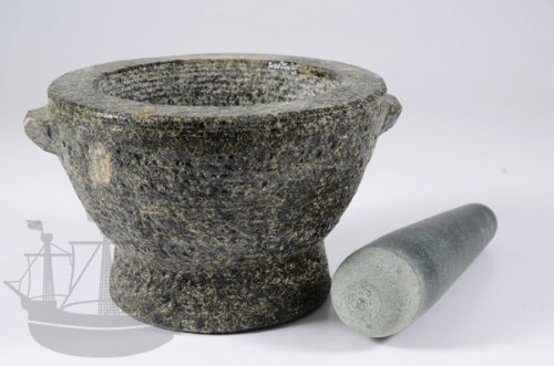 Mörser aus Granit, Granitmörser Goliath, schwarz-grau, mit Stößel, 5,5kg - 2