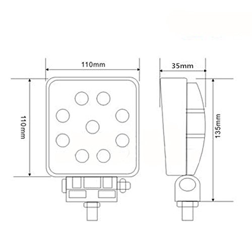 4 X LED 27W Offroad Flutlicht Reflektor Scheinwerfer Arbeitslicht SUV, UTV, ATV Arbeitsscheinwerfer Zusatzscheinwerfer Offroad Scheinwerfer 12V 24V Rückfahrscheinwerfer [Energieklasse A+] - 3