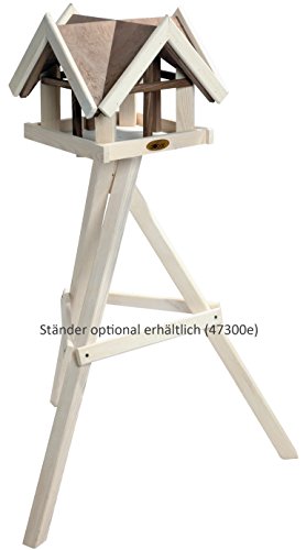 Luxus-Vogelhaus 47880e Aufwendiges Vogelhaus im „Antikfinish“-Design (gescratcht) aus lasiertem Kiefernholz mit 4 Giebeln, braun/weiß - 3