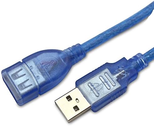 CABLESETC Ultra Compact Shielded USB 2.0 Male to Female AM-AF Extension Cable Cord 30cm(Blue)