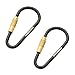 Produktbild munkees Mini Link Karabiner Schlüsselanhänger - Ø 3 x 48 mm mit Schraubverschluss (2 Stück), Schwarz, 32018