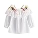 Palarn Toddler Kids Baby Girls Outfit Clothes Floral Embroidery Strapless T-Shirt Tops (4-5Y RS.2029.00