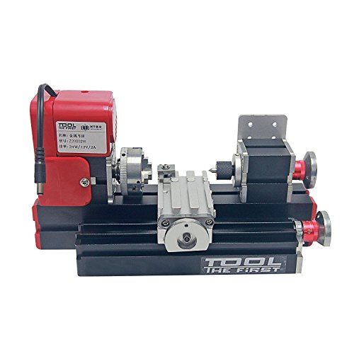Wisamic Motorisierte Mini Metallbearbeitung Drehmaschine Drehbank Heimwerkerutensilien Metall Holzverarbeitung für die Pädagogik der Naturwissenschaften Hobby Modellbau Werkzeug - 7