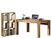 Produktbild GIORGIA Schreibtisch-Set Tisch Büro Computertisch 170x75cm Regale Bücherregal Eiche massiv geölt