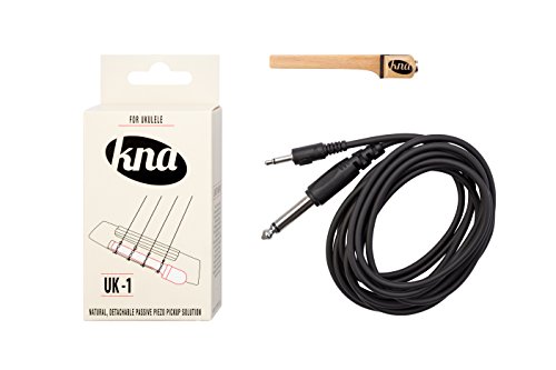 KNA Pickups UK-1 - Pastillas piezoeléctricas de ukelele, impedancia máxima 500 ?, sensor de madera de color beige (White Beech), cable de 2.5 m, 55 x 7.75 x 9 mm