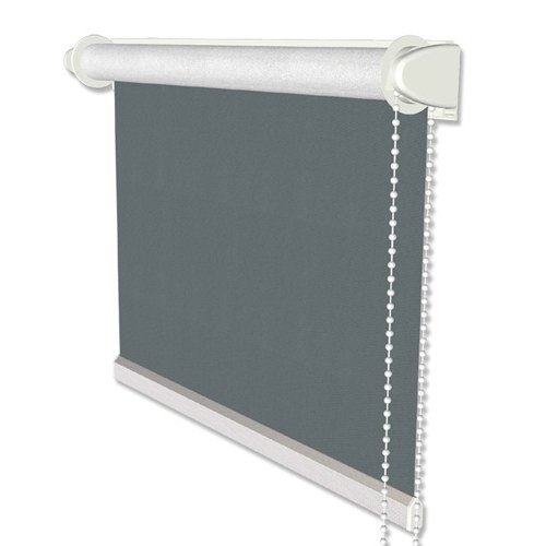 Interdeco Verdunkelungsrollos / Thermo-Rollo Taubenblau (Blau-Grau) BxH 113,5 x 175 cm ohne Bohren (Klemmfix-Rollo), Seitenzugrollo mit Silberbeschichtung