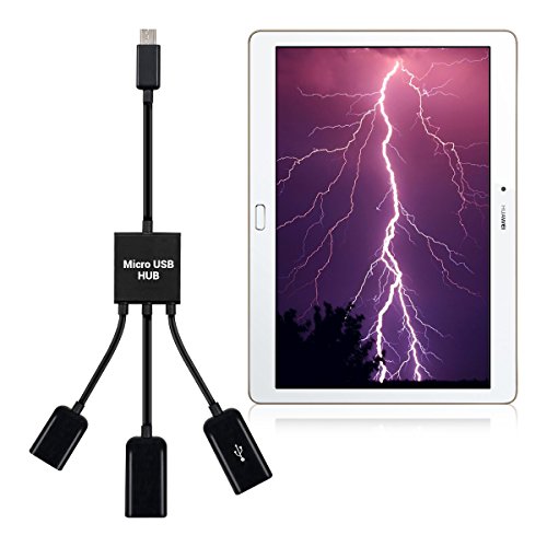 kwmobile 3in1 Micro USB OTG Hub Adapter für Huawei MediaPad M2 10.0 – Mikro USB Verteiler in Schwarz - 5