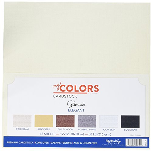 Mis Colores Cardstock 12 x 12-Inch Juego de Elegante Glimmer cartulina Bundle