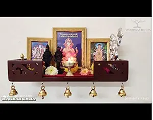 WOOD KARTINDIA Mdf Home Temple (45.7 x 15.2 x 8 cm, Brown)