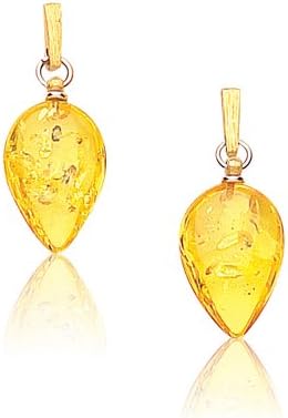 Goldmajor Lemon Amber Teardrop Gold Plated Designer Drop Earrings