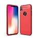 Produktbild iPhone XR - Silikon Gummi Case Metall Carbon Look rot