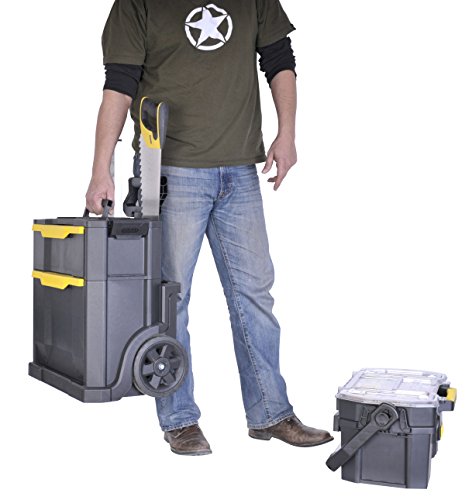 Stanley Rollende Werkstatt 2in1, 19″ Werkzeugtrage mit Organizer, Schublade, Teleskopgriff, aus Kunststoff, STST1-79231 - 12