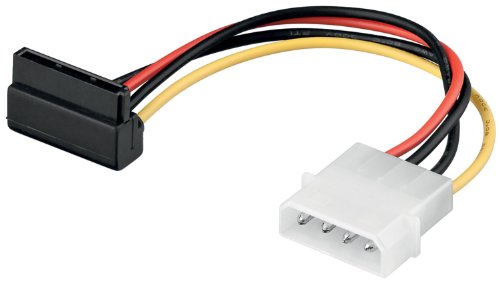2 Stück Wentronic Power-Adapter (4-polig Stecker auf S-ATA Winkelstecker) schwarz