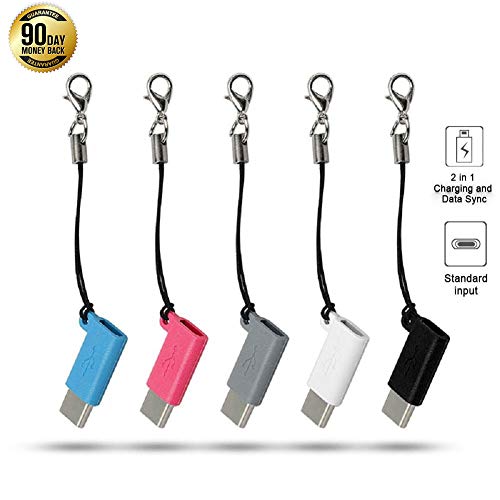KeCool Adaptador USB Tipo C Micro Hembra Hembra a Tipo C 3.1 Adaptador de teléfono portátil Masculino Carga y sincronización de Datos Conector USB C para Todos los Dispositivos Tipo C (5 Paquetes)