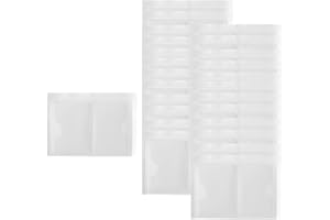 CZAKOMIX Pochettes Adhésive Transparente,50 Pcs Porte-Étiquettes Autocollants 5×7CM,Pochette Adhésive Carte de Visite, Porte-Cartes Adhésif pour Cartes D'Index,Pour Organiser Et Protéger Les Cartes