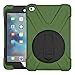 Produktbild iPad Mini 4 Hülle, Asnlove 360 Grad Drehbare Robustes Kunststoff Hard Case mit Displayschutz - Ausklappbarer Standfuss für Apple iPad Mini 4 7.9 Zoll IOS 2015 Genaration Tablet - Armee grün
