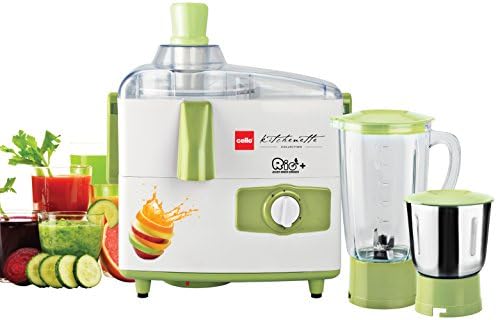 Cello Jmg Rio Plus 500-Watt Juicer Mixer Grinder with 2 Jars (Green/White) - 500 Watts