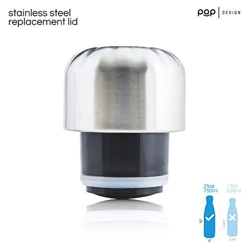 POP Design Bottle Lid, Leak Proof Double Wall Vacuum Insulated Bottle Cap, Made from Stainless Steel & BPA Free, Fits 25oz Design, Mira, Thermo Tank, Swell, and Simple Modern Water Bottles