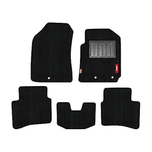 Elegant Polypropylene Carpet Car Floor Mat for Hyundai i20 Elite (Set of 5 Pcs, Cord Black).