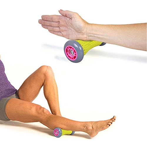 iRegro Muskel Roller Stick, Hand und Fuß Massage Roller, faszien rolle fussroller massage stick, Trigger Point Massageroller, Handgelenke und Unterarme Übungsroller, Recovery Tool für Plantar Fasciitis, Fersenschmerzen (Grau Rad) - 4