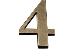Zayookey Metallo Numero Civico Antichi 4 Pollici (10 cm) Moderna Numeri Indirizzo di Casa di Porta in Bronzo House Number per Cassetta Postale Stradale (Door Number 4)
