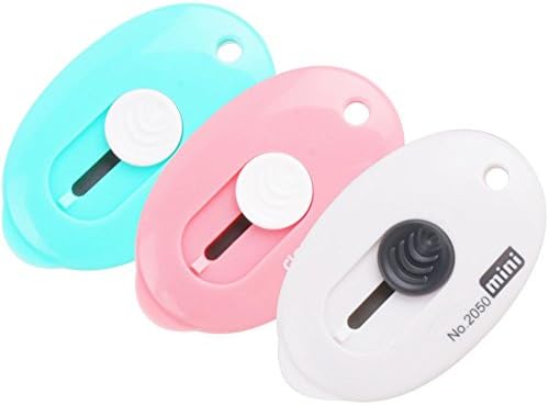 Cmxsevenday No.2050 Egg Shape Mini Cutter, 60 X 38mm(2.36'' X 1.5''), Assorted Colors, 3 Pack
