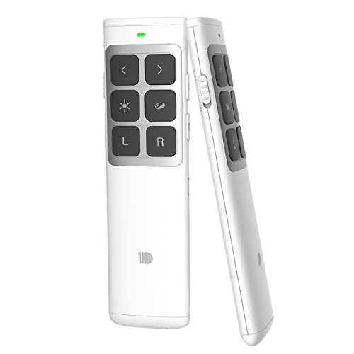 Preisvergleich Produktbild Presenter Präsentationsfernbedienung Doosl mit Mausklick, Elektronische Markierung und Klare Markierung, Lautstärkeregelung Function 2.4GHz 100m für Windows Mac OS Linux Android Unterstützt PPT Keynote Prezi Weiß