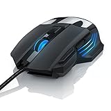 Features I: Abtastraten: 800 / 1000 / 1200 / 2000 dpi | Tracking-System: Optisch | Tasten: rechte/linke Maustaste, Scrollrad/mittlere Maustaste, dpi-Wähltaste, Seite vor/zurück, Dreifachklick-Zusatztaste | Schnittstelle: USB 2.0 High Speed Typ A (abwärtskompatibel zu USB 1.1) | ansprechende ergonomische Form im Gamedesign | außergewöhnlich wechselnde Farbeelemente (LED) im Betrieb | Plug & Play-Anbindung - treiberlose Installation