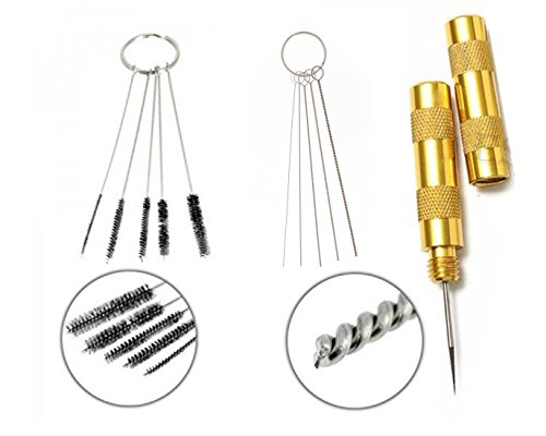 Royalmax® 3er-Set Airbrush-Spray-Reinigungs- und Reparaturset, Edelstahl, Nadel-/Bürsten-Set