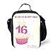 Produktbild MLNHY School Supplies 16th Birthday Decorations,Cupcake Candle Teen Girls Style Sweet Surprise Illustration,Fuchsia Yellow for Girls or Boys Washable