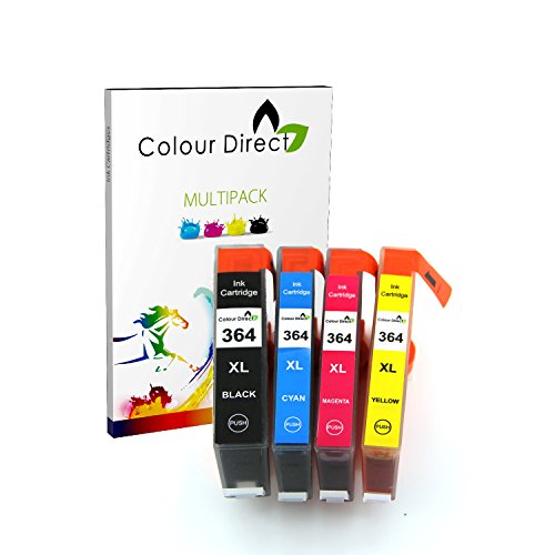 4X 364XL Colour Direct Kompatibel Druckerpatronen Ersatz für HP Photosmart 5510, 5511, 5512, 5514, 5515, 5520, 5522, 5524, 6510, 6512, 6515, 6520, 7515, B010a, B109a, B109d, B109f, B109n, B110a, B110c, B110e, HP Photosmart Plus B209a, B209c, B210a, B210c, B210d, HP Deskjet 3070A, 3520, 3522, 3524, Vonficejet 4610, 4620 Hoher Kapazität