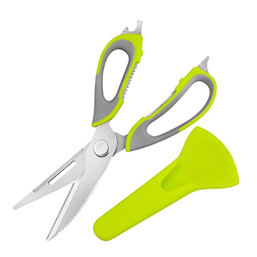 Küchenschere mit Schutzhülle von BeYself Hochwertiger Edelstahl und schwerer Einsatz ist ein Hausbedarf Allzweck-Kochen Scheren mit scharfen Klingen - 5