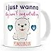 Produktbild YC- Mugs I Just Wanna Stay Home & Hang Out with My (Dog) - American Eskimo - Ceramic Coffee Mug (11oz)
