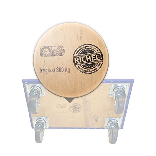 Richel 2 Profi Möbelroller für Möbel, Kartons, Plattengröße mit 4fach Verschraubung der 360 Grad Lenkrollen, 2 Stück, 600x350x115 cm, blau, 81167150002 - 2