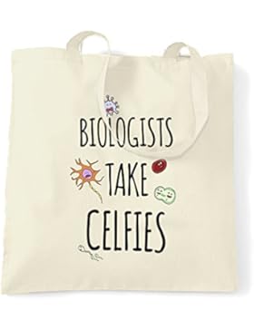 Biologen nehmen Celfies lustiger Slogan Wissenschaft Pun Neuheit Geburtstag Tragetasche